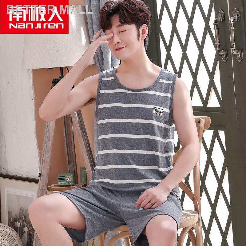 ◑✽♝Antarctic nam pyjamas nam summer cotton thin suit nam veston plus size home service