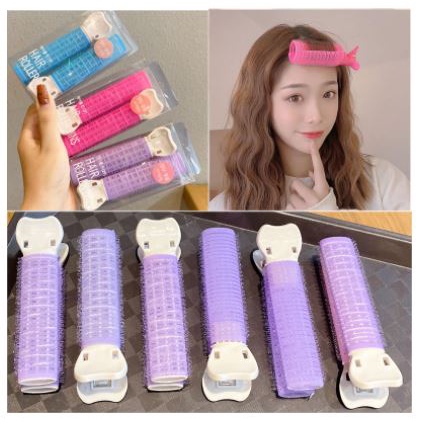 Hộp 2 Lô uốn tóc mái bay xoăn sóng tự dính kiểu dáng Hàn Quốc