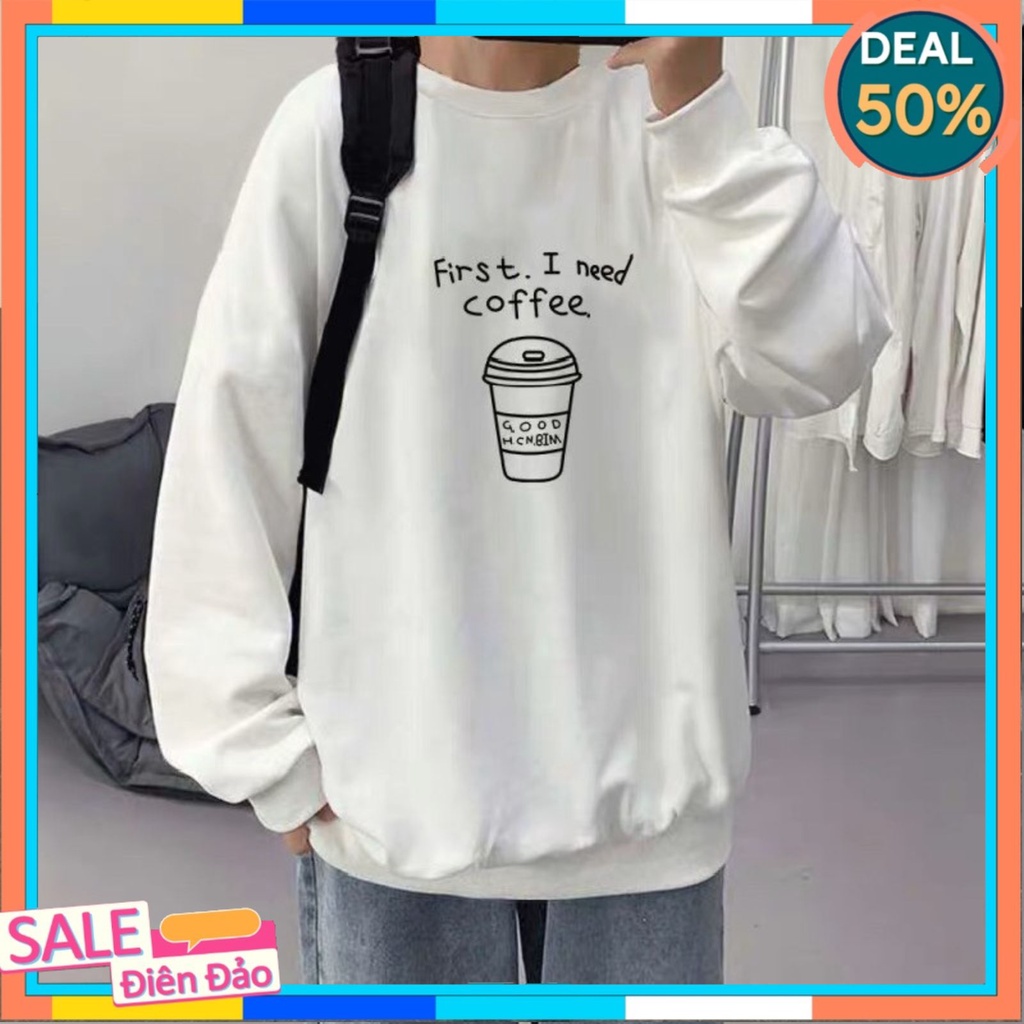 Áo sweater coffee nam nữ, Áo hoodie unisex form rộng Liên Lại