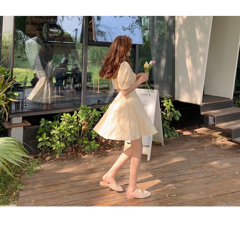 Váy tiểu thư ullzang tay bồng đan lưng / mina’s house / váy du lịch