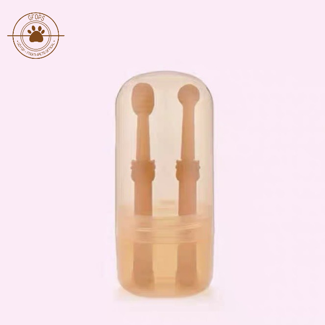 Combo kem đánh răng vài bàn chải silicon cho chó mèo, thú cưng Borammy , Đánh bay thúi miệng - 4pets official