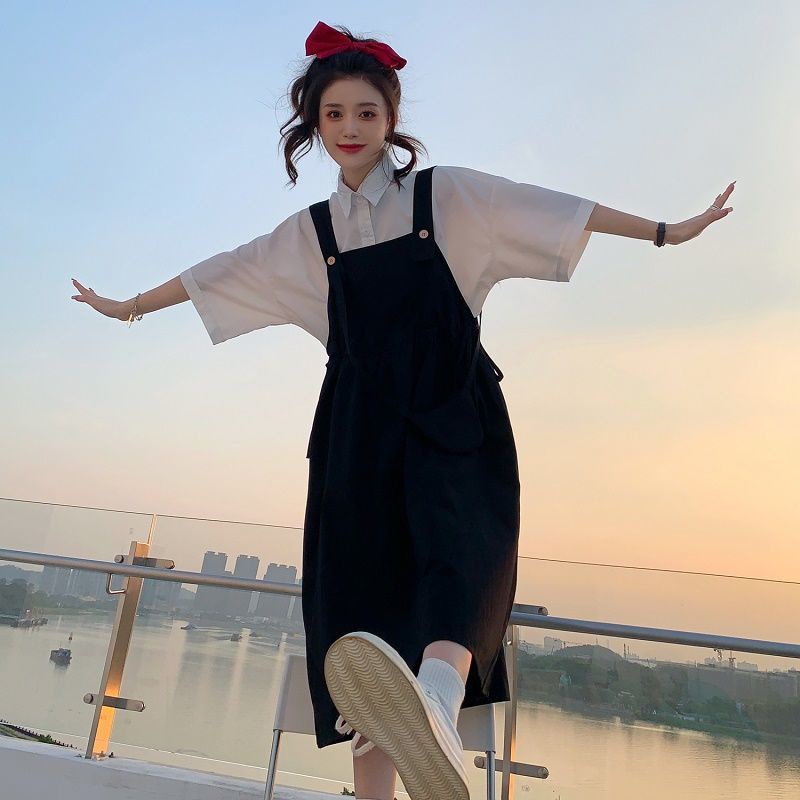 Set chân váy và đầm yếm dài trung bình thời trang mùa hè