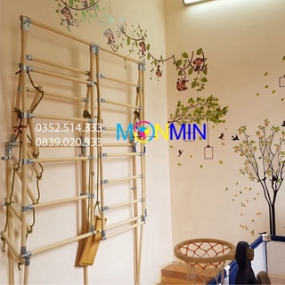 Xà đu đa năng Satech, khung vận động cho bé, bộ gấp gọn, cao 1.3m