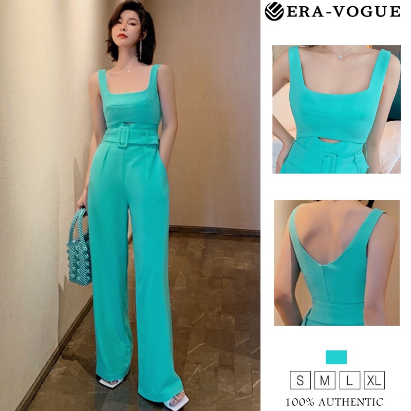 Eravogue🌷 Áo liền quần Ống Rộng Lưng Cao Phong Cách Hàn Quốc Thời Trang Quyến Rũ Cho Nữ 3808