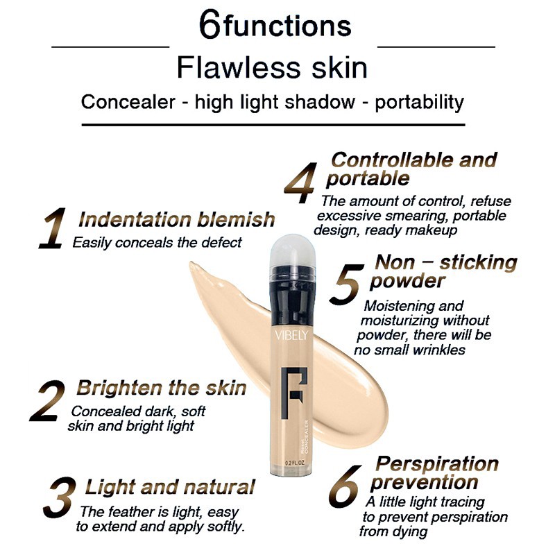 [Hàng mới về] Bút che khuyết điểm Vibely có đầu mút xốp tiện dụng | BigBuy360 - bigbuy360.vn
