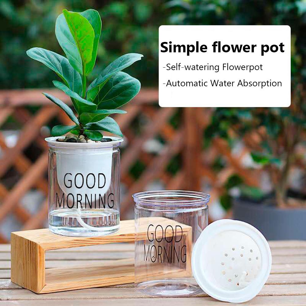 KUNHEV Chậu Trồng Cây Thủy Canh Bằng Nhựa Trong Suốt Hình Tròn Kích Thước Nhỏ Gọn Trang Trí Văn Phòng