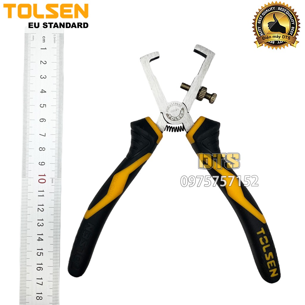 Kìm tuốt dây điện công nghiệp TOLSEN 6 inch/ 160mm thép CR-V cao cấp siêu bền, dễ sử dụng – Tiêu chuẩn xuất khẩu Châu Âu