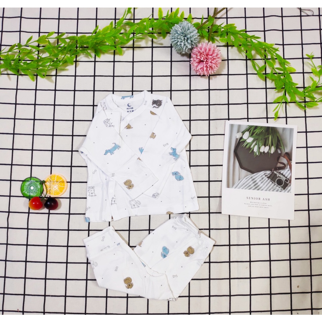 XẢ KHO bộ sơ sinh dài tay cài lệch chất PETIT siêu đẹp Moon  cho bé 0 - 6 tháng