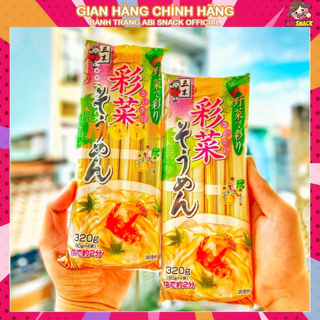 Mỳ somen rau củ ngũ sắc dạng mì đặc biệt cho các người ít ăn rau nhập khẩu Nhật Bản gói 360g