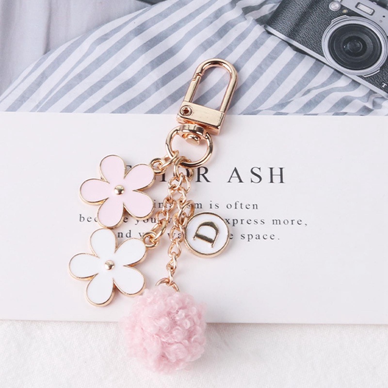 Móc Khóa Cục Bông Hoa Và Chữ D / H Cho Điện Thoại