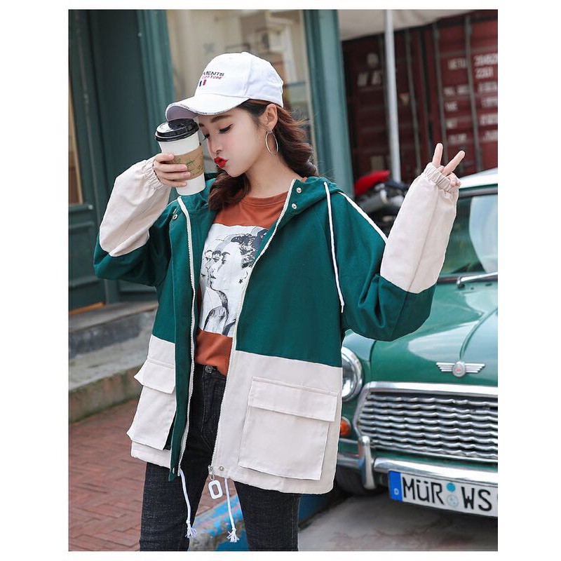 [HÀNG MỚI ] ÁOKHOÁC DÙ TÚI HÔP NỮ HÀN QUỐC THỜI TRANG TRẺ