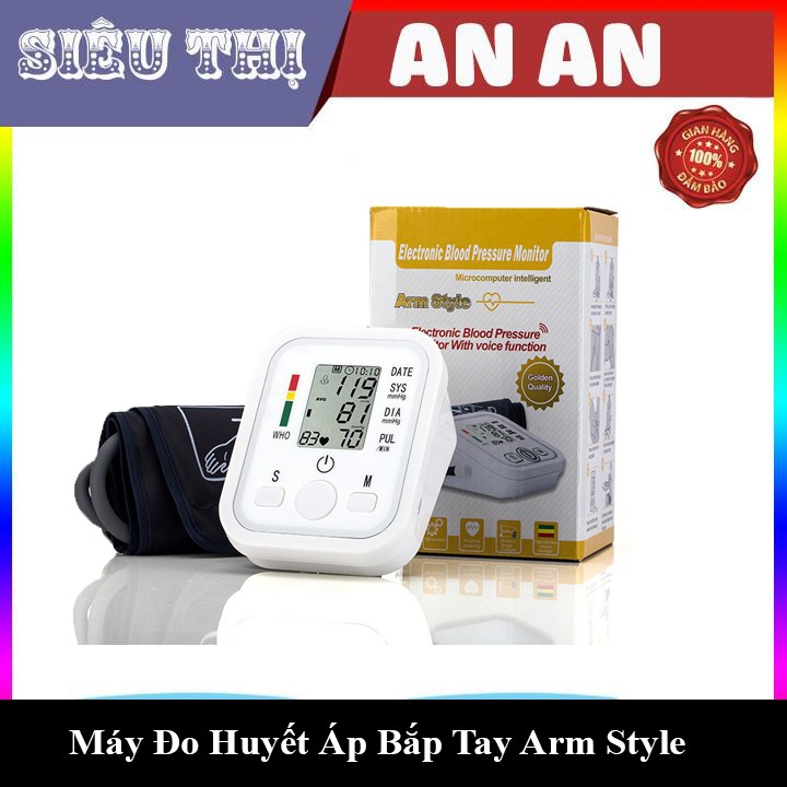 Máy đo huyết áp bắp tay Arm Style  kiểm tra huyết áp nhanh chóng và đơn giản khi đeo máy vào cổ tay và ấn nút, tiện lợi