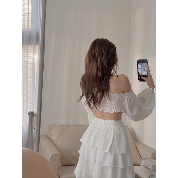 [HÀNG SẴN]Váy-đầm THIÊN NGA cut out chất voan mềm tiểu thư