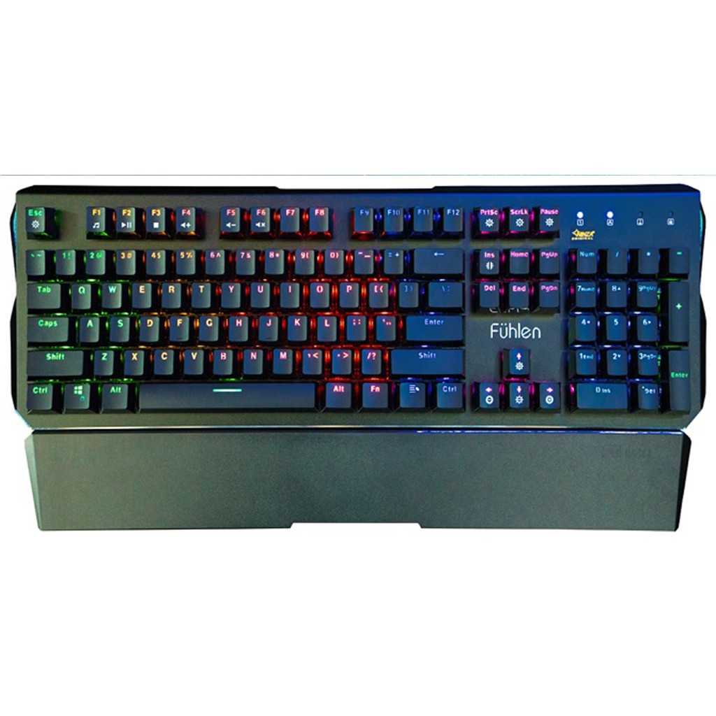 [ Giá gốc ] Bàn phím cơ Gaming Fuhlen Destroyer  Vỏ kim loại  Blue switch  Kê tay thào rời  Đèn led 7 màu  BH 24 T