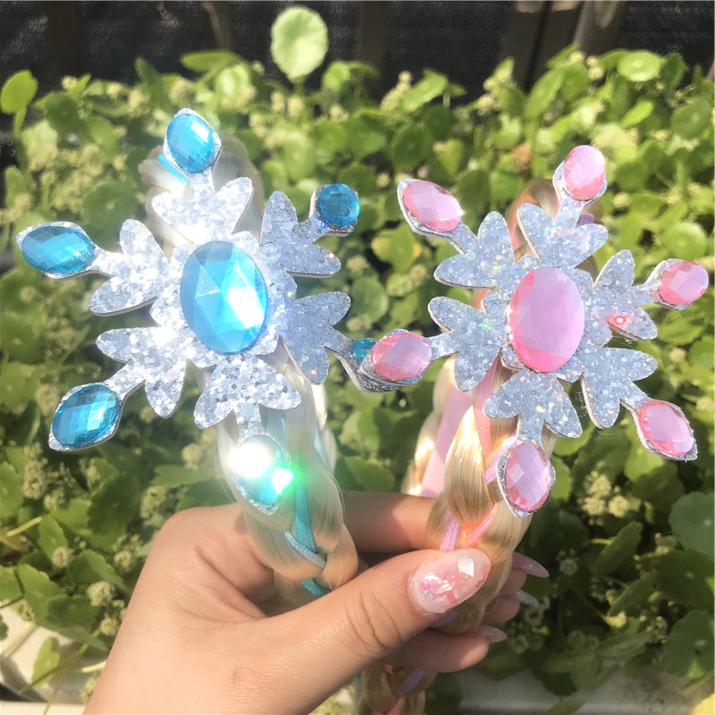 Tóc Giả Công Chúa Elsa Xinh Xắn Cho Bé Gái | Bím Tóc Giả | Băng Đô Bông Tuyết Cho Bé