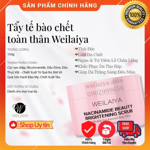 Tẩy Tế Bào Chết Body Tẩy Da Chết Body Weilaiya Chính Hãng Hợp Mọi Loại Da Làm Sạch Da Và Lỗ Chân Lông Đến Kinh Ngạc