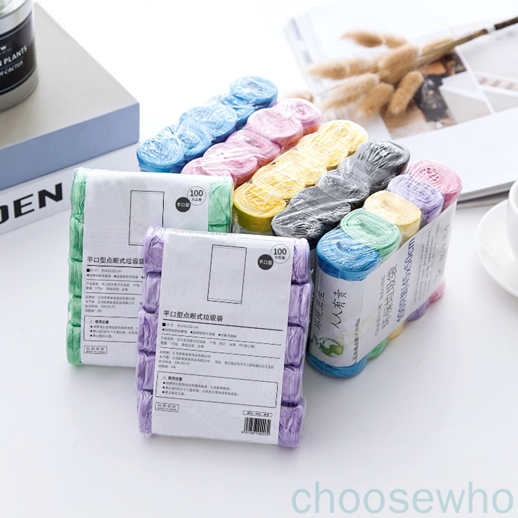 Set 5 cuộn túi đựng rác bằng nhựa PE dùng một lần màu sắc ngẫu nhiên tiện lợi