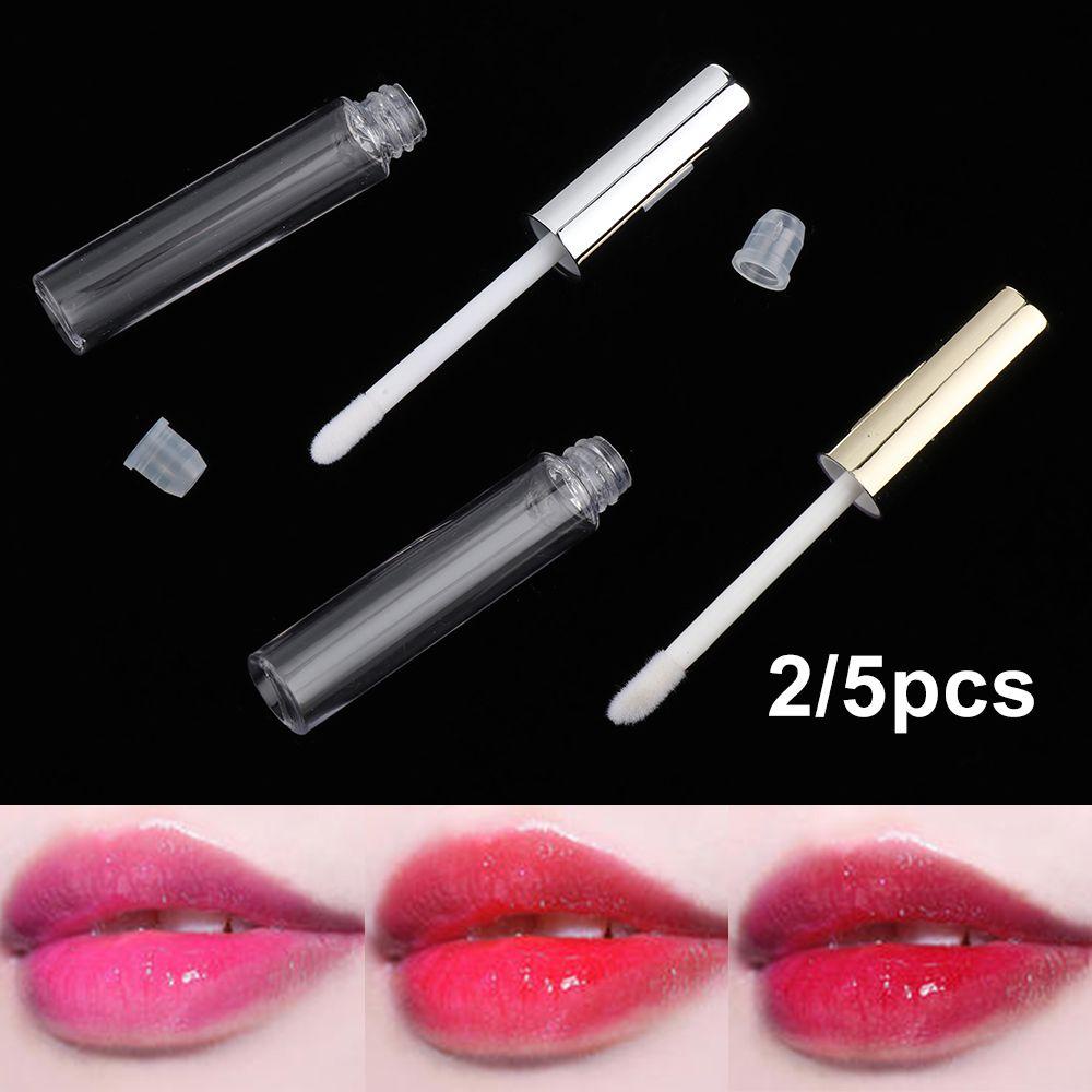 OKDEALS Set 2 / 5 Lọ Đựng Son Môi Mini Kèm Cọ Tiện Dụng