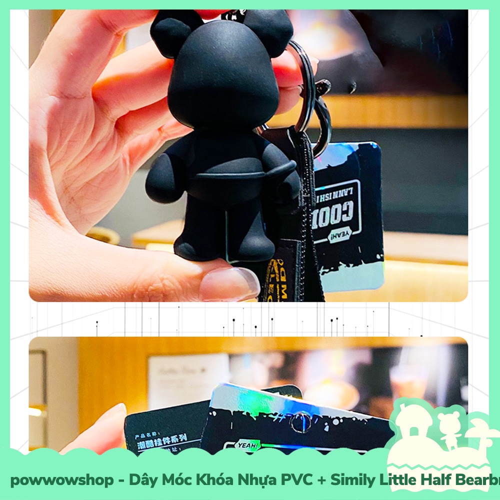 [Sẵn VN - Hỏa Tốc] Dây Móc Khóa Nhựa PVC + Simili Mẫu Gấu Bearbrick Little Half Anatomy