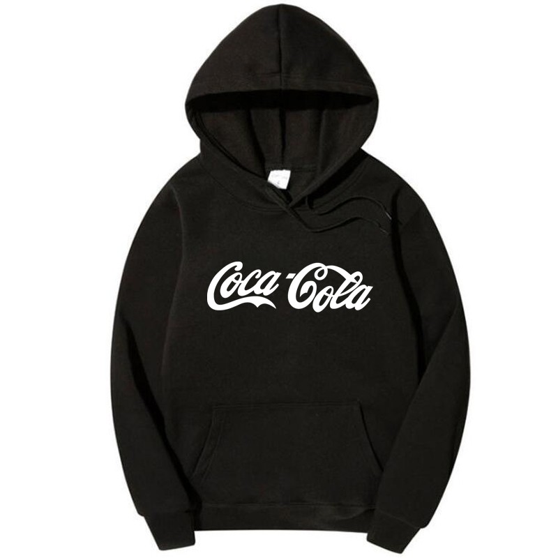 Áo Hoodie Lót Nhung Họa Tiết Coca-cola Độc Đáo Phong Cách Hồng Kông