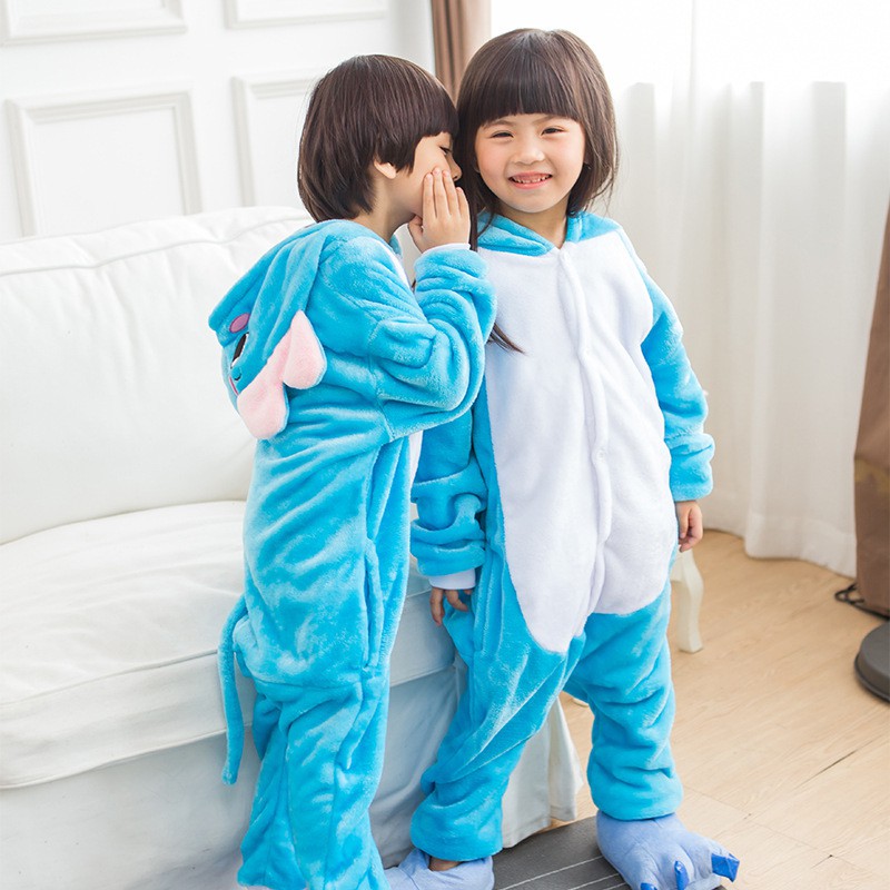 Bộ Đồ hình thú liền thân lông mịn Pijama dành Cho Người Lớn và Trẻ Em Hoạt Hình Cosplay