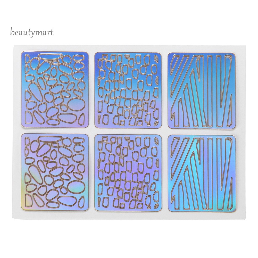 [Hàng mới về] Set 6/12/24 tờ sticker dán móng tạo lỗ rỗng trang trí nghệ thuật