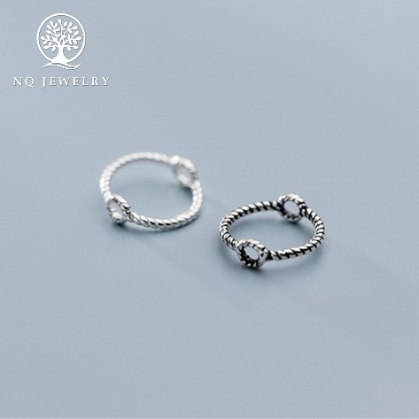 Charm bạc tròn xoắn lồng hạt xỏ ngang - NQ Jewelry