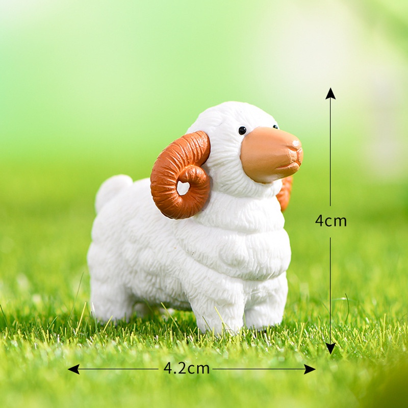 Set 4 Mô Hình Động Vật Mini Bằng Nhựa Resin Dùng Để Trang Trí Vườn Tiểu Cảnh
