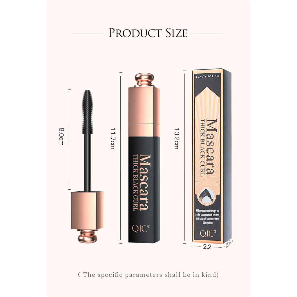 Mascara QIC sợi Silicone uốn cong làm dày và dài mi tự nhiên không phai màu | BigBuy360 - bigbuy360.vn