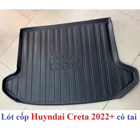 Lót cốp nhựa xe Hyundai Creta 2022 2023 - Mẫu có tai- Hàng không mùi, chống nước