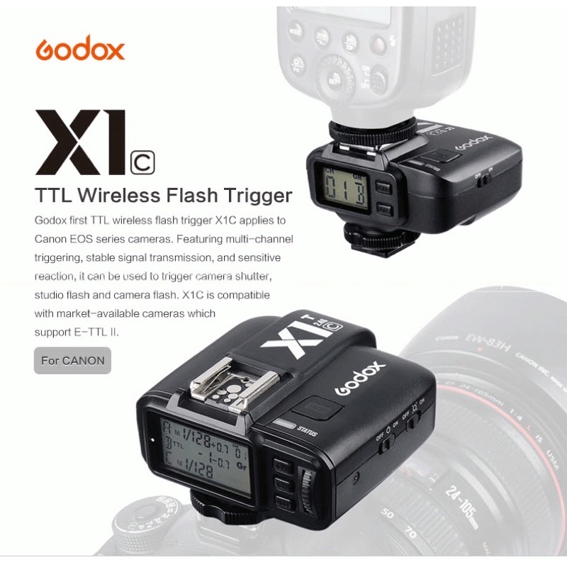 Điều khiển đèn flash Trigger Godox X1T cho Canon/Nikon/ Sony