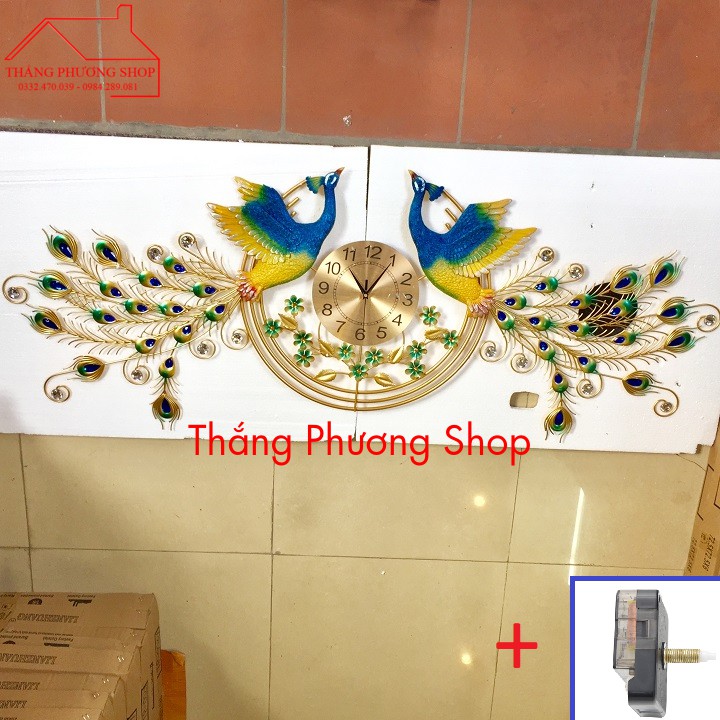 Đồng Hồ Trang Trí Chim Công Uyên Ương TP-078 ( Tặng Máy Đồng Hồ Thay Thế)