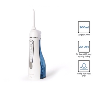Máy tăm nước không dây Lock&Lock ENR156BLU ( 200ml ) [ 4 chế độ hoạt động không gây đau ) - Hàng chính hãng