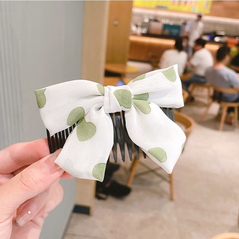 Lược nơ Lược Kẹp Tóc Đính Nơ Chống Trượt Phong Cách Hàn Quốc Cho Bé Gái