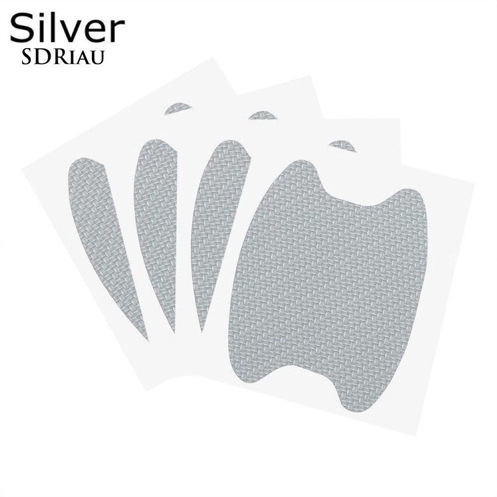 Set 4 hình dán tay nắm cửa xe hơi bảo vệ chống trầy xước họa tiết sợi cacbon chất lượng cao