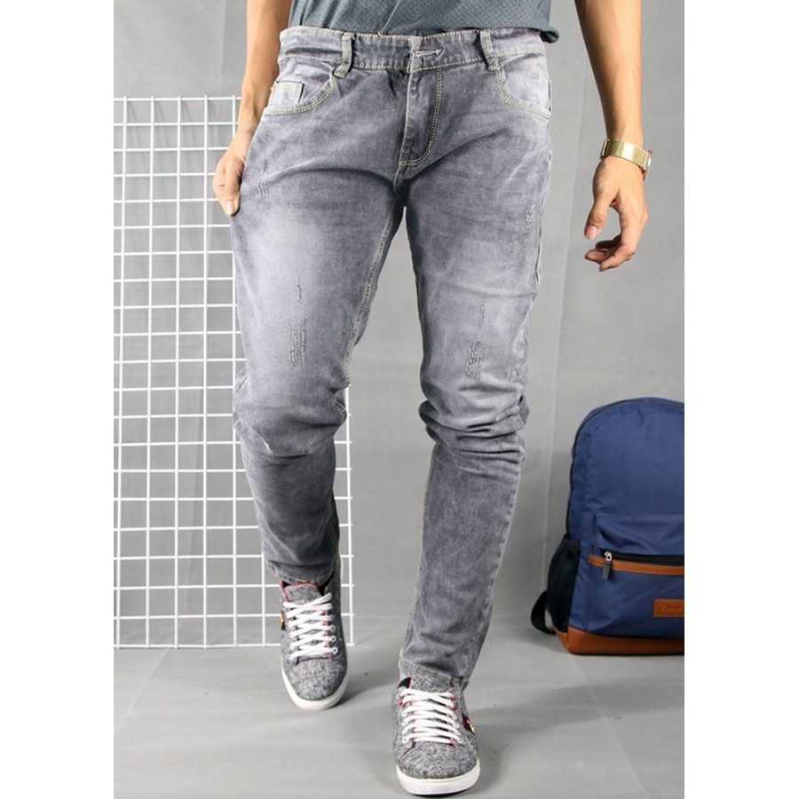 Quần Bò Nam Bạc Dáng Vừa Ống Côn Phong Cách | BigBuy360 - bigbuy360.vn