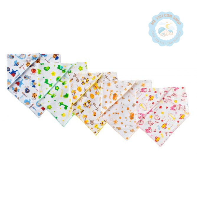 Khăn yếm cotton tam giác in hình BABIBOO (katydang)