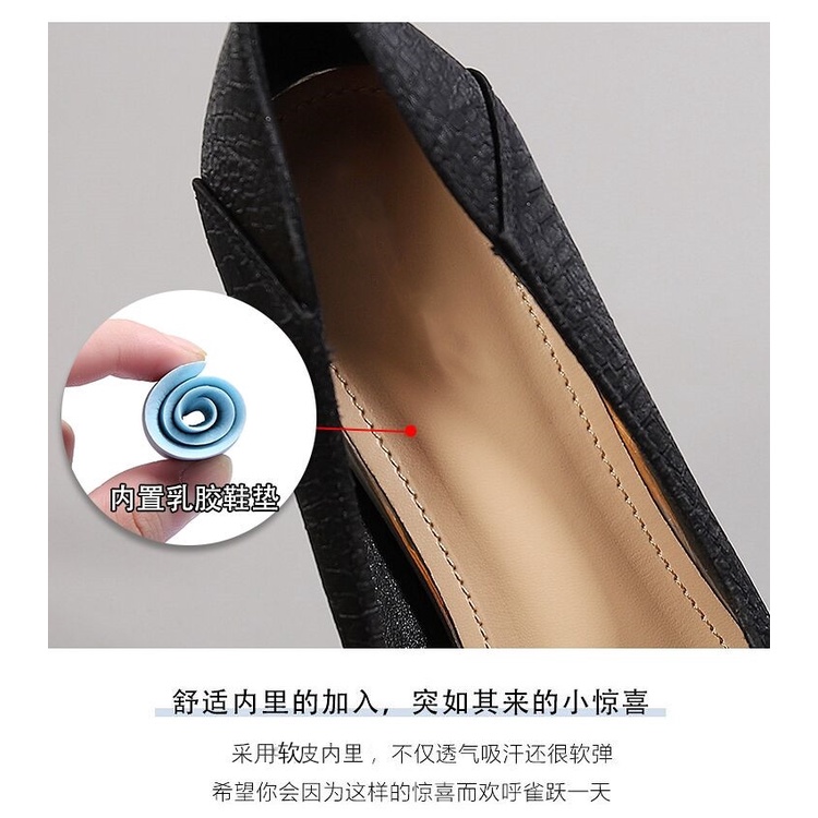 Giày Cao Gót Da Mềm Gót Vừa Mũi Nhọn Thời Trang Xuân Thu Dành Cho Nữ 2022