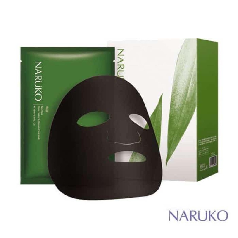 Mask Tràm Trà Cho Da Mụn, Kiểm Soát Dầu Naruko Tea Tree Shine Control & Blemish Clear Mask