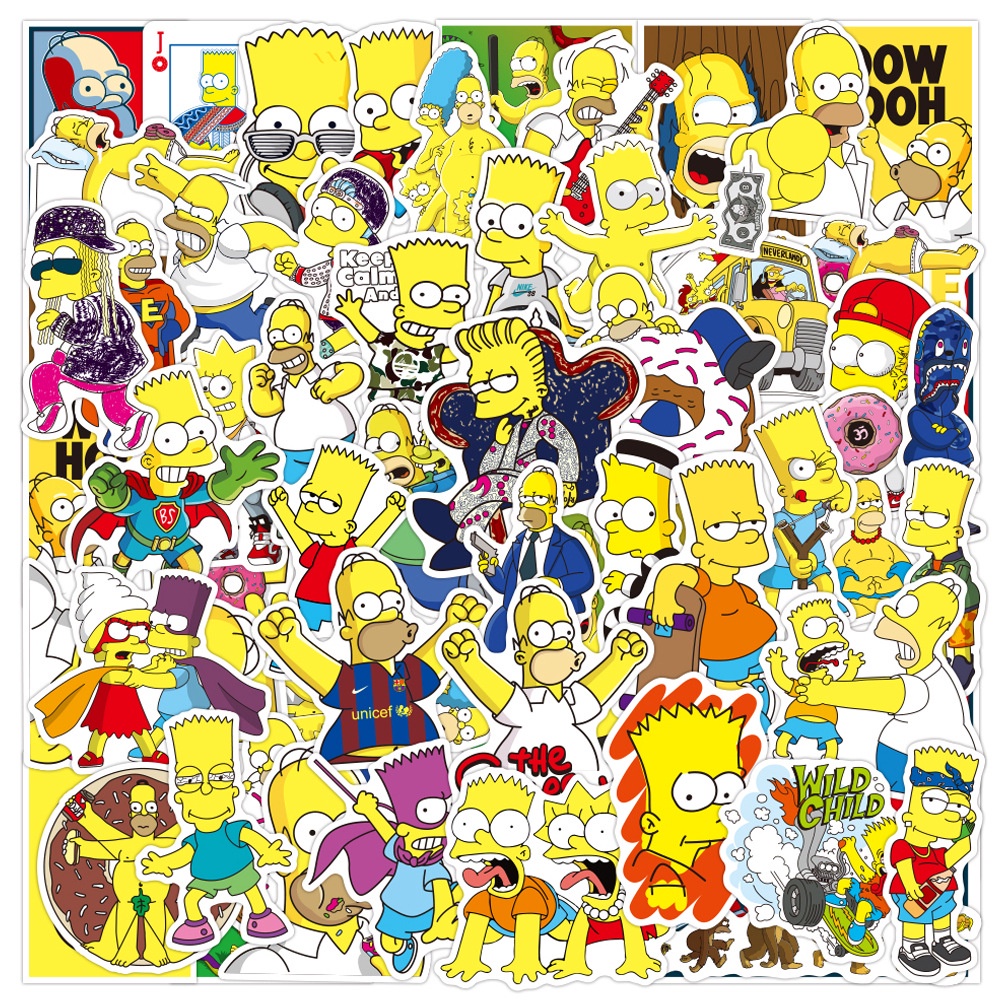 [B15] 10 Sticker SIMPSON Chống Thấm Nước Dán Vali, Laptop,Nón Bảo Hiểm...Ins Giasico