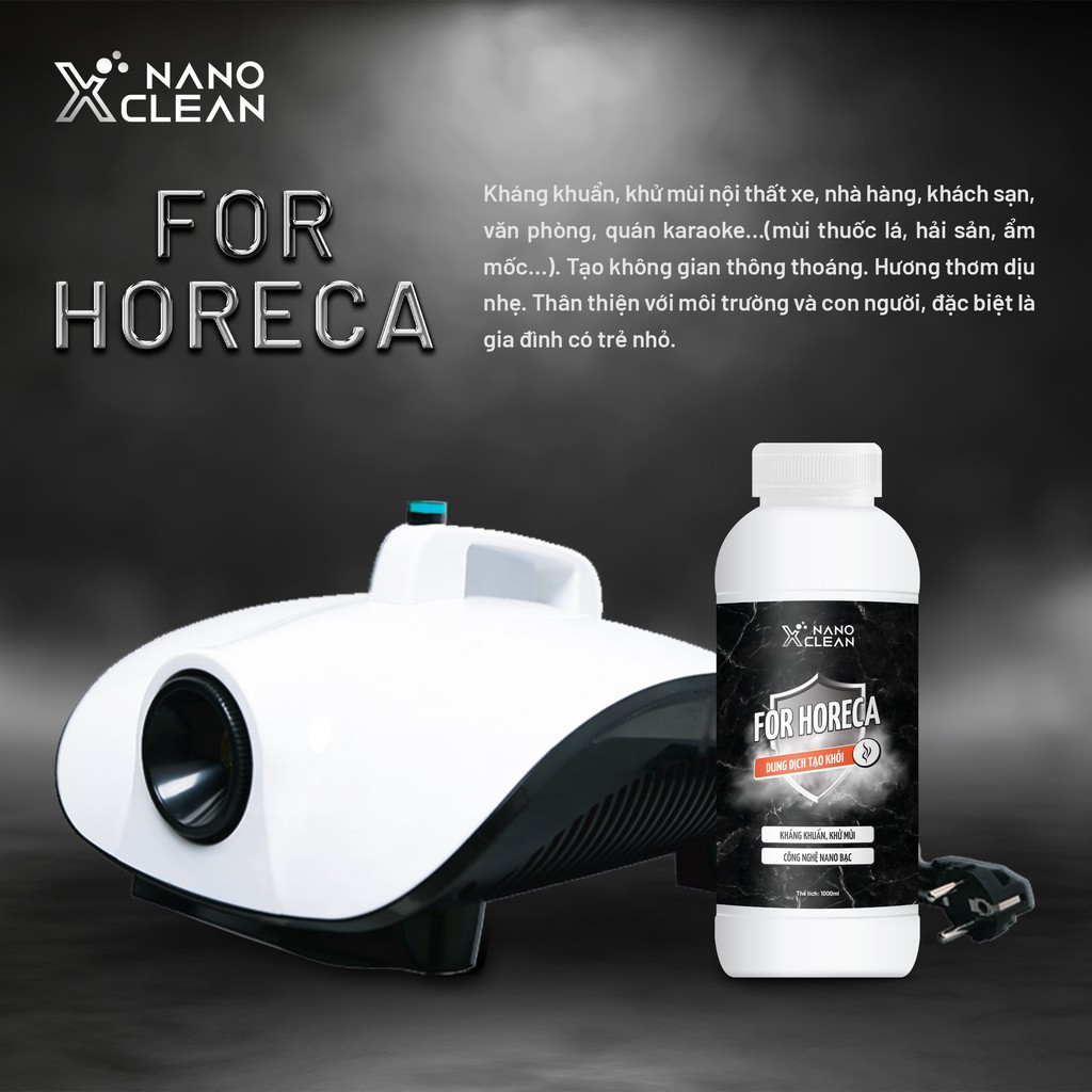 Nano Xclean For Horeca Dung Dịch Tạo Khói, Phun Khói 1L-Khử Mùi, Diệt Khuẩn Nhà Ở, Khách Sạn, Nhà Hàng-Nano Bạc AHT CORP