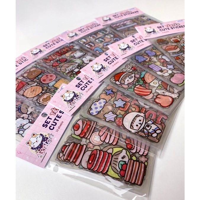 -Sticker cute/Set 10 tấm hình dán dễ thương Butter Rabbit Holiday trang trí sổ bullet journal Tẻn Tẻn
