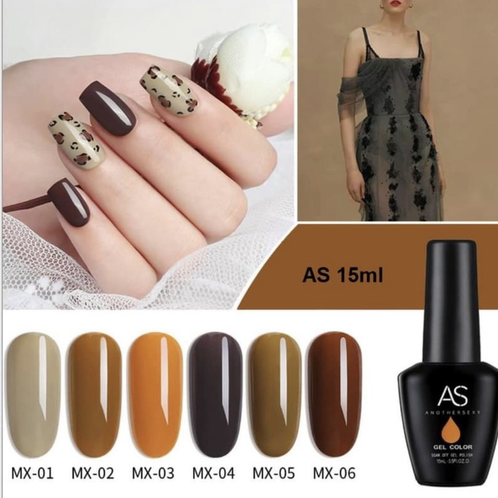 Sơn gel AS sơn móng tay gel màu vàng đất nâu đất xám trà sữa mã MX