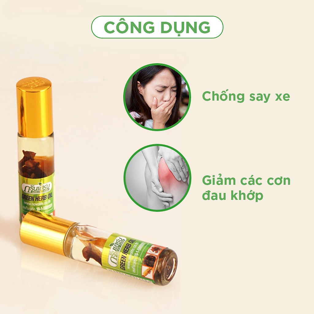 Dầu Lăn Thảo Dược Nhân Sâm Green Herb Oil 8ml Thái Lan