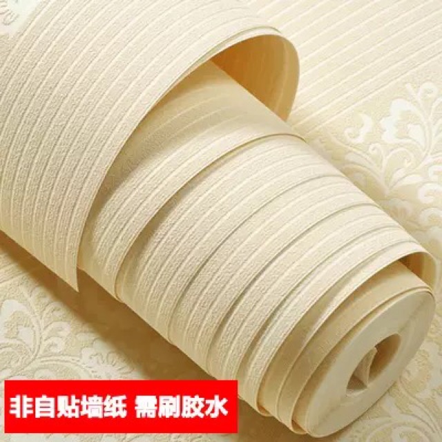 Cuộn 10 m giấy dán tường hoa văn sọc in nổi khổ 53 cm( dùng keo sữa Dán )