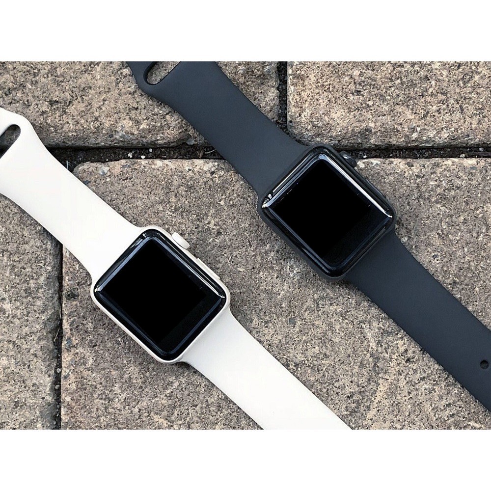 Dây đeo apple watch silicon cao cấp 2 màu đủ size 38 40 42 44