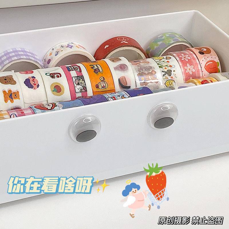 ⭐ iLado ⭐  hộp đựng đồ trong suốt hộp để bàn với nhãn dán nhựa kệ máy tính xách tay tủ bàn mini chất lượng cao màu rắn chất lượng cao kệ văn phòng phẩm để bàn đồ dùng học tập dụng cụ học tập