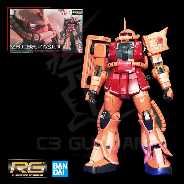 MÔ HÌNH GUNDAM RG 02 1/144 MS-06S ZAKU II ĐỎ BANDAI