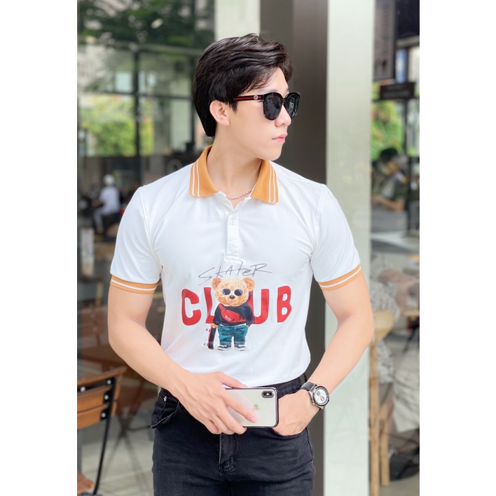 (HCM) Áo thun nam cổ bẻ tay ngắn họa tiết gấu club thời trang nam đẳng cấp siêu hot - sang trọng hot hit KOKO MI FASHION
