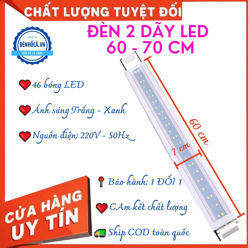 Đèn cho hồ cá cảnh kích thước từ 60 đến 70cm ÁNH SÁNG TRẮNG cho hồ cá, hồ thủy sinh